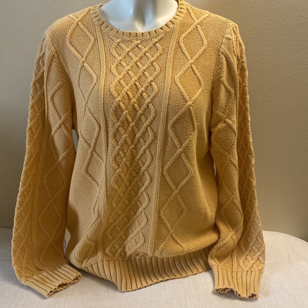 Preswick & Moore Yellow Cable Knit Pullover